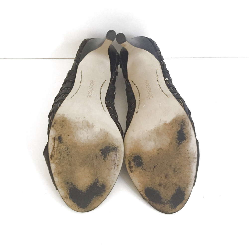 Unique Design! Black Woven Heels 7 - Picture 7 of 7